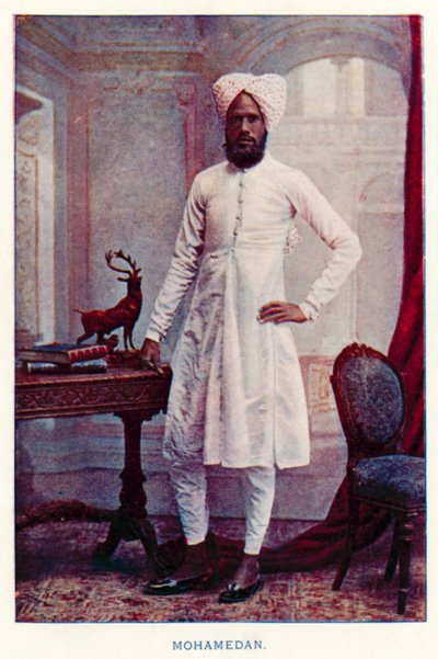 Indiske indfødte: Muhamedaner (farvet foto) af Indian photographer