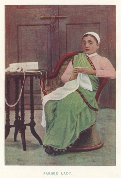 Indiske indfødte: Parsee Lady (farvet foto) af Indian photographer
