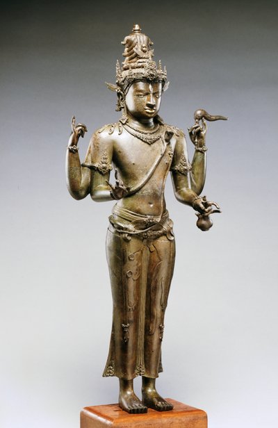 Shiva Mahadeva (bronze, guld og sølv) af Indonesian School