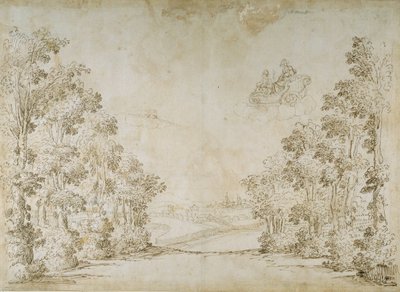 Et fredeligt land (pen og blæk på papir) af Inigo Jones