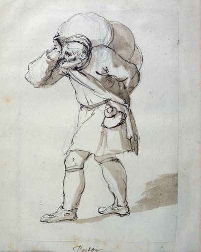 En bærende lastet (pen og blæk på papir) af Inigo Jones