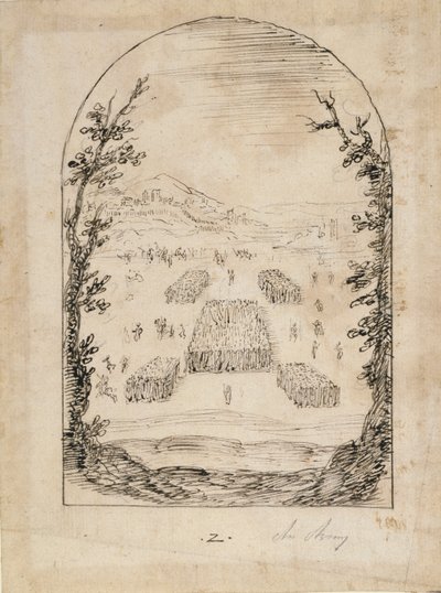 En hær (pen og blæk på papir) af Inigo Jones