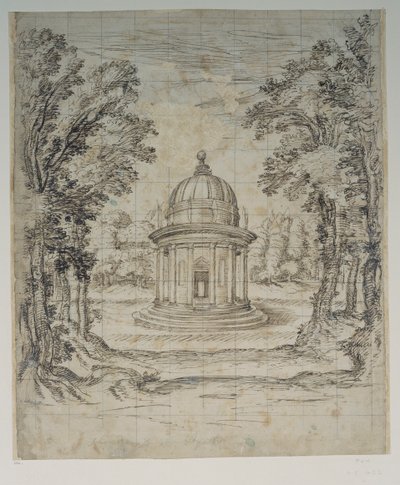 Apollos tempel (pen og blæk på papir) af Inigo Jones