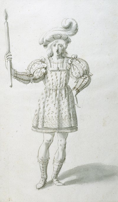 Fakkelbærer (pen og blæk på papir) af Inigo Jones