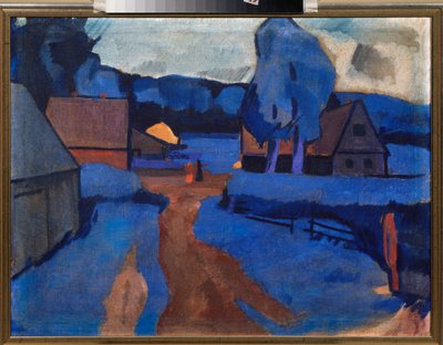Blåt landskab - Maleri af Iosiph (Iosif) Solomonovich Shkolnik (1883-1926), olie på lærred, ca. 1910 - Russisk kunst, 20. århundrede, avantgarde - Privat samling af Iosiph Solomonovich Shkolnik