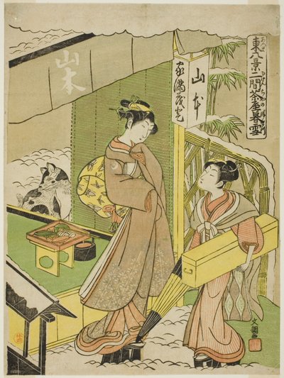 Nikenjaya no Bosetsu, fra Teseries "Azuma Hakkei" af Ippitsusai Bunchō