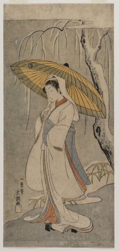 Segawa Kikunojo II as the Heron Maiden from the series Ichimura Theater, 1770. af Ippitsusai Bunchō