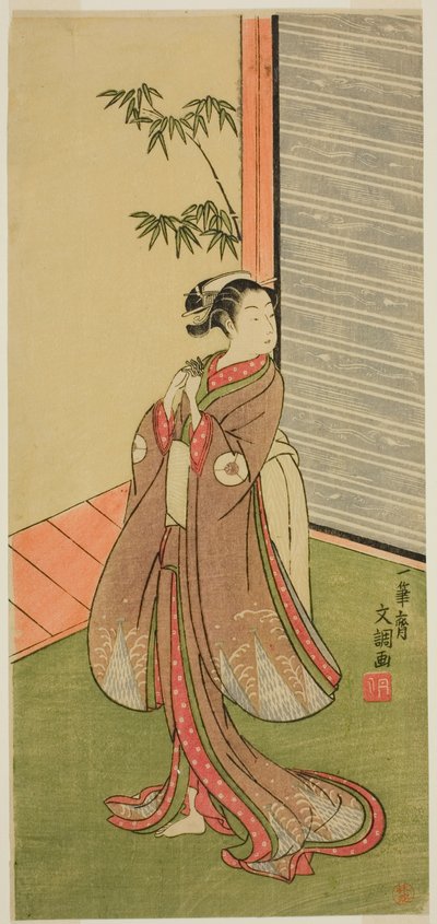 Skuespilleren Iwai Hanshiro IV i en kvinderolle af Ippitsusai Bunchō