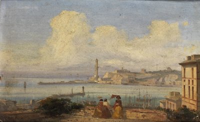 Genoa-bugten af Ippolito Caffi