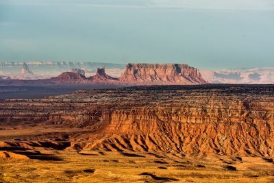 Fra Gooseneck State Park, Utah med udsigt til Monument Valley, 2012 (foto) af Ira Block