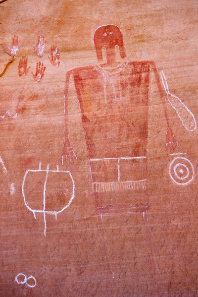 Klippekunst af Anasazi og andre pueblo-beboere fra de tidlige indbyggere i Four Cor... af Ira Block