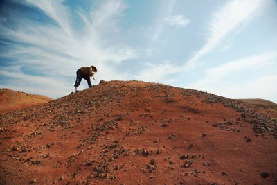 Scener ved Wu Cai Wan i Gobi-ørkenen, Xinjiang, Vestkina, 2007 (foto) af Ira Block