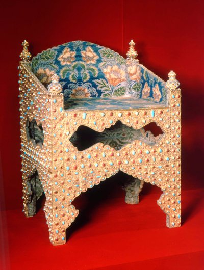 Tsar Boris Godunovs trone, begyndelsen af det 17. århundrede af Iranian Master