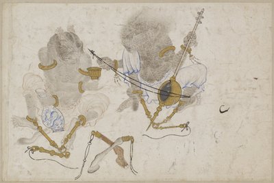 To dæmoner, bundet, 1400-tallet af Iranian Master