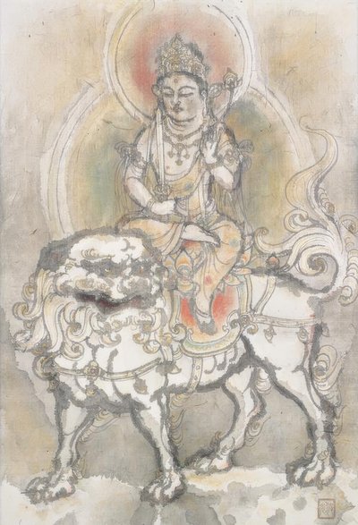 Irie Hako, Manjushri siddende på en løve af Irie Hako