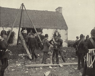 Udsættelsesscene (s/h-billede) af Irish Photographer