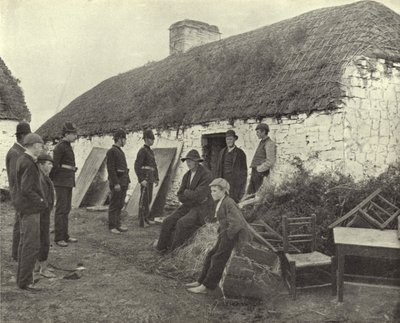 Udsættelsesscene, County Clare (s/h-billede) af Irish Photographer