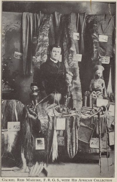 Gabriel Reid Maguire, irsk opdagelsesrejsende, med sin afrikanske samling af Irish Photographer