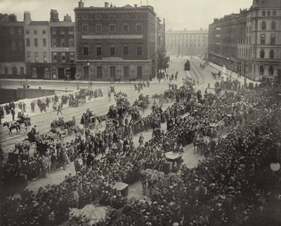 Parnell Memorial Procession, Dublin (s/h-billede) af Irish Photographer