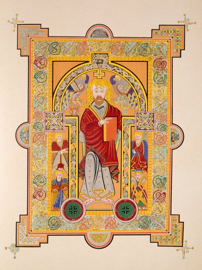 Saint Matthew, fra en faksimilekopi af Book of Kells, pub. af Day & Son af Irish School