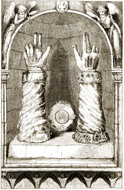 Shrine of St. Patricks hand, fra The Trials Thaumaturge, or Three Wonder-Working Saints of Ireland, af Mary Cusack (1829-99) udgivet omkring 1890