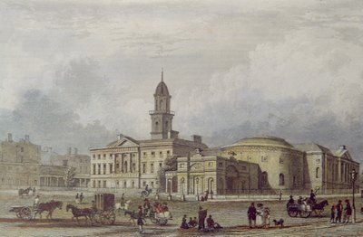 Rotunda Hospital, Dublin (farvelitografi) af Irish School