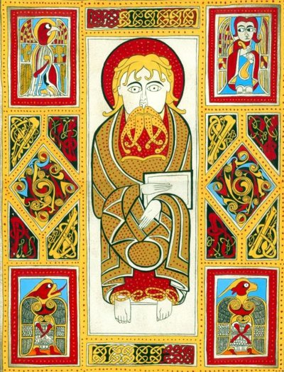 illustration fra The Book of Kells, 800 (belysning) af Irish School