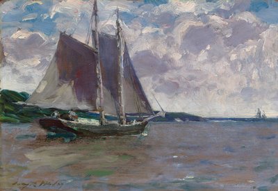 Udad bundet (olie på panel) af Irving Ramsay Wiles