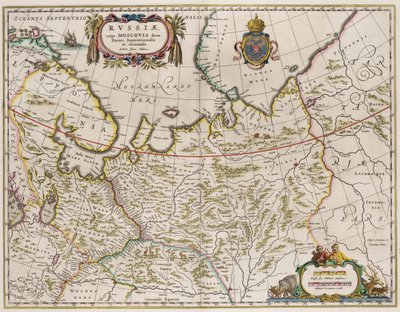 Kort over Rusland Fra: Nordlige og østlige dele, 1630