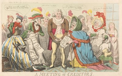 Ein Treffen der Gläubiger af Isaac Cruikshank