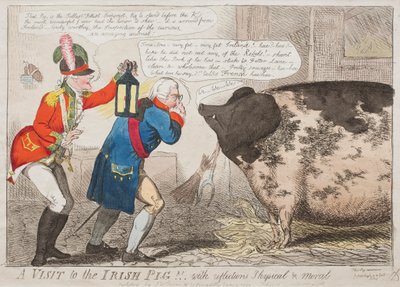 Et besøg hos den irske gris!! Med refleksioner Fysisk og moralsk af Isaac Cruikshank