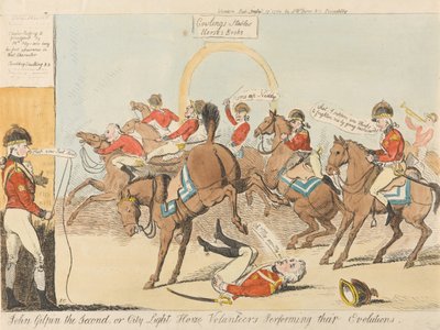 John Gilpin der Zweite, oder City Light House Volunteers bei ihren Übungen (aus: Caricature, Bd. 3) af Isaac Cruikshank