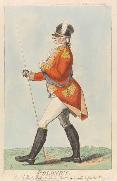 Polonius, der größte, fitteste, passendste Mann, um vor dem König zu gehen!! af Isaac Cruikshank