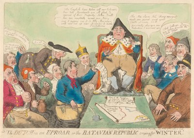 Die Holländer in Aufruhr oder die Batavische Republik ruft nach Winter af Isaac Cruikshank