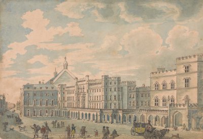 Udsigt over Houses of Lords and Commons fra Old Palace Yard af Isaac Cruikshank