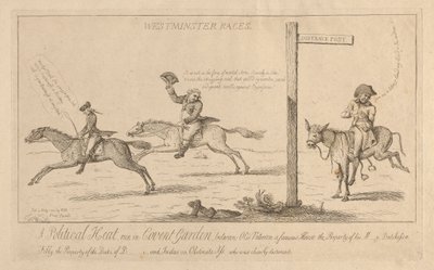 Westminster Races, A Political Heat Run i Covent Garden af Isaac Cruikshank