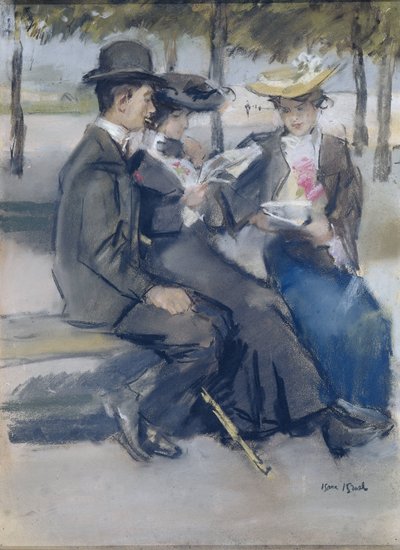 I Bois de Boulogne nær Paris af Isaac Israels (signed by artist)