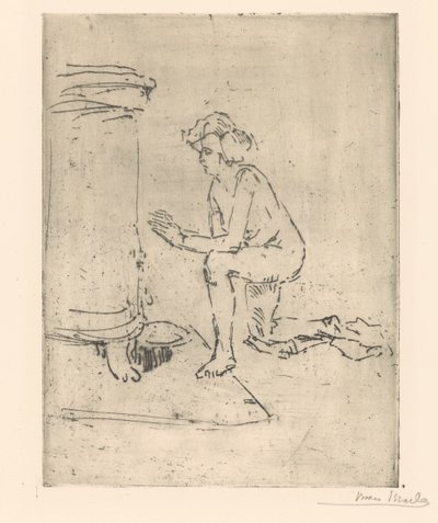 Knælende model til komfur af Isaac Israels (signed by artist)