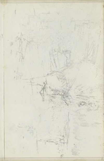 Abklatsch af kridttegningen på ark 5 verso af Isaac Israels