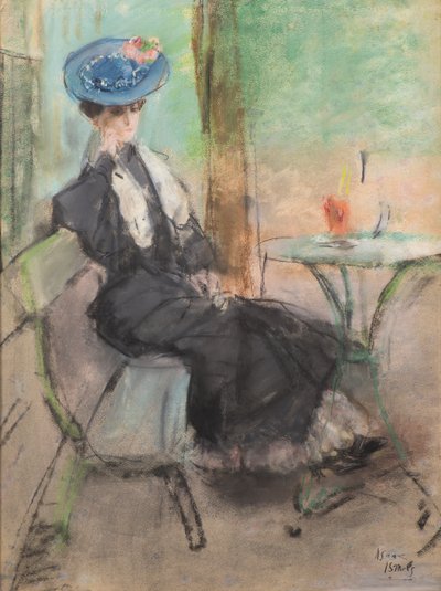 I en Paris Café (pastel) af Isaac Israels