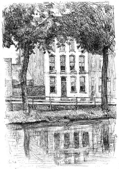 Israels hus, set fra parken, c1880-1882. af Isaac Israels