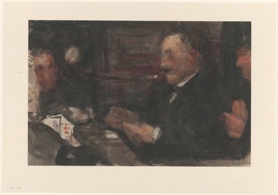 Herrer spiller kort i cafeen af Isaac Israels