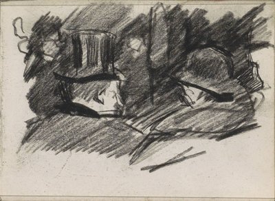 Mand og kvinde med hat, set bagfra af Isaac Israels