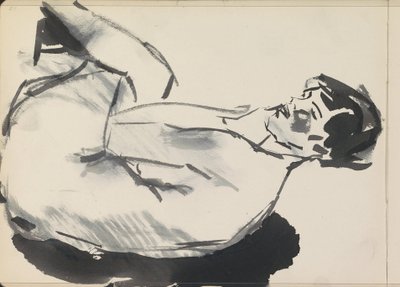 Siddende nøgen kvinde af Isaac Israels