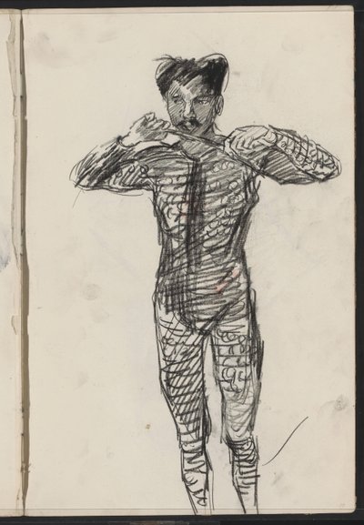 Stående mand i kostume, muligvis kunstner af Isaac Israels