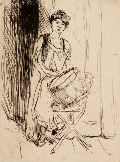 Damen med trommen (ætsning) af Isaac Israels
