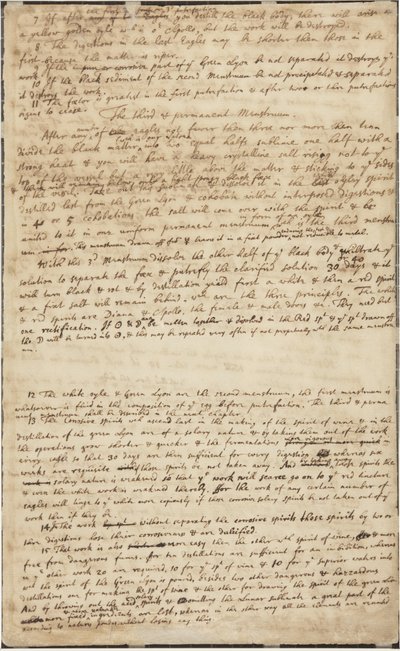Jagten på det grønne Lyon, verso, ca. 1700 af Isaac Newton