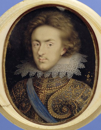 Miniatureportræt af Henry (1594-1612) Prins af Wales (akvarel på pergament) af Isaac Oliver