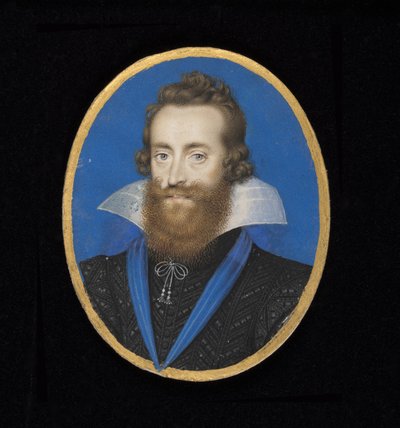 nr. 3869 Ludovic Stuart, 2. hertug af Lennox og hertug af Richmond (1574-1624) (wc på vellum på kort) af Isaac Oliver