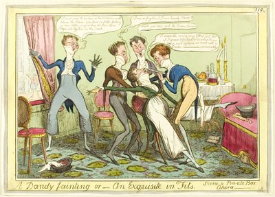 En dandy besvimer af Isaac Robert Cruikshank